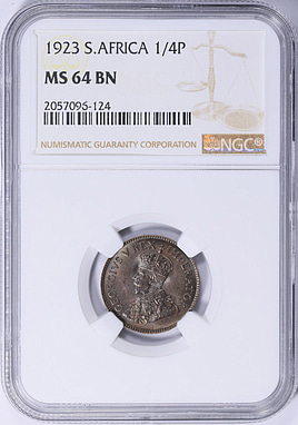 South Africa 1923 1/4 Penny KM-12.1 NGC MS-64 BN (Item 2072979