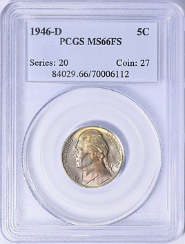 1946-D Jefferson Nickel PCGS MS-66 FS (Toned) (Item 2075370