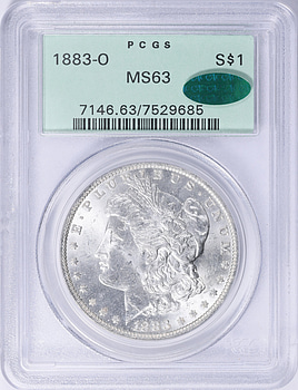 1883-O Morgan Silver Dollar PCGS MS-63 (CAC Green) OGH (Item