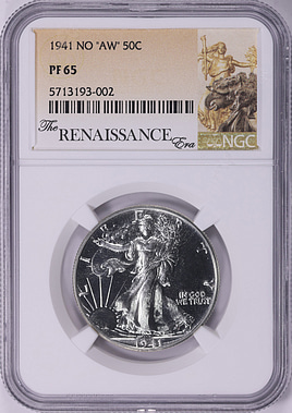 1941 Walking Liberty Half Dollar No AW NGC Proof-65 (The