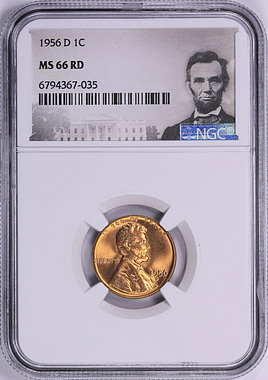 1956-D Lincoln Cent NGC MS-66 RD (Lincoln Label) (Item 2080731