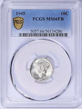 1945 Mercury Dime PCGS MS-66 FB (Item 2081436) | GreatCollections