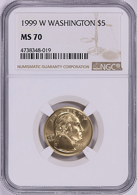 1999-W George Washington Death Bicentennial Gold $5 NGC MS 1999-W George Washington Death Bicentennial Gold $5 NGC MS