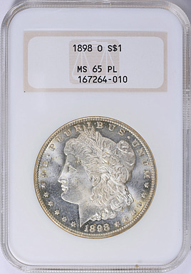 1898-O Morgan Silver Dollar NGC MS-65 PL (Toned) (Item 2084115