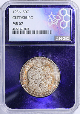 1936 Battle of Gettysburg 75th Anniversary Half Dollar NGC MS-67