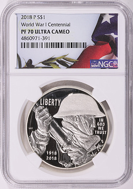 2018-P World War I WWI Centennial Silver Dollar NGC Proof-70 UC