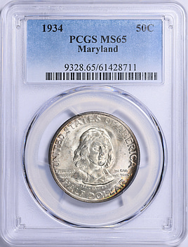 1934 Maryland Tercentenary Half Dollar PCGS MS-65 (Toned) (Item