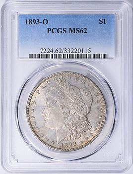 1893-O Morgan Silver Dollar PCGS MS-62 (Toned) (Item 2113771