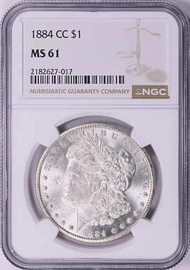 1884-CC Morgan Silver Dollar NGC MS-61 (Item 2115400