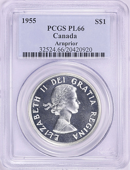 Canada 1955 Silver Dollar Arnprior KM-54 PCGS PL-66 (Item 2122685