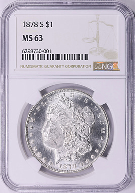 1878-S Morgan Silver Dollar NGC MS-63 (Item 2148180