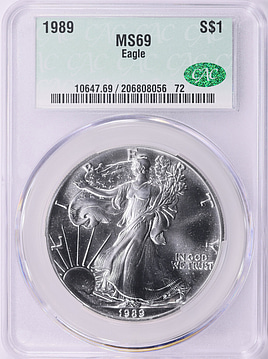 ブラジル共和国　共和国建国100周年記念　200クルザドスノボス銀貨　1989 1989 $1 Silver Eagle CACG MS-69 (Item 2157117) | GreatCollections