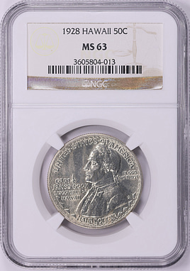 1928 Hawaiian Sesquicentennial Half Dollar NGC MS-63 (Item 2160516