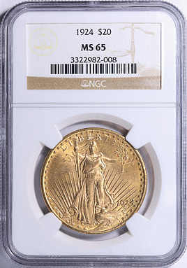 1924 Saint-Gaudens Gold Double Eagle NGC MS-65 (Item 2162032