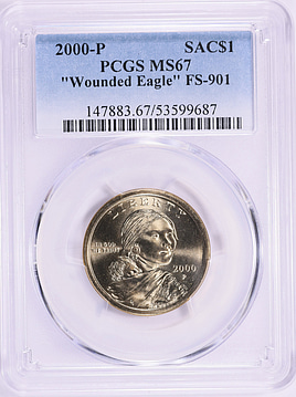 2000-P Sacagawea Dollar Wounded Eagle FS-901 PCGS MS-67 (Item