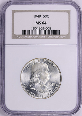1949 Franklin Half Dollar NGC MS-64 (Item 2173809