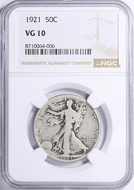 1921 Walking Liberty Half Dollar NGC VG-10 (Item 2177628