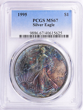 1995 $1 Silver Eagle PCGS MS-67 (Toned) (Item 2178522