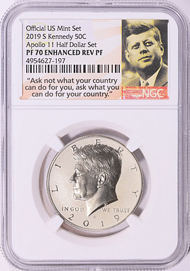 2019-S Kennedy Half Dollar Enhanced Reverse Proof NGC Proof-70