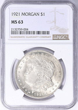 1921 Morgan Silver Dollar NGC MS-63 (VSS VAM-1P) | NGC Cert