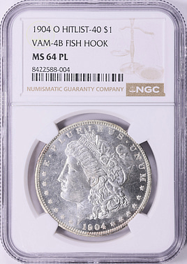 1904-O Morgan Silver Dollar Fishhook VAM-4B *Hit List 40* NGC MS