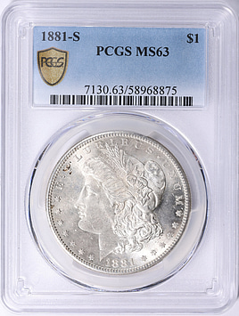 1881-S Morgan Silver Dollar PCGS MS-63 (Item 2191130