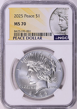 NGC MS70 2025 2オンス 純銀 女神イシス 全世界99枚のみ 2025 Peace Silver Dollar NGC MS-70 | NGC Cert #8425199-001