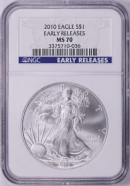 2010 $1 Silver Eagle Early Releases NGC MS-70 (Item 2200388