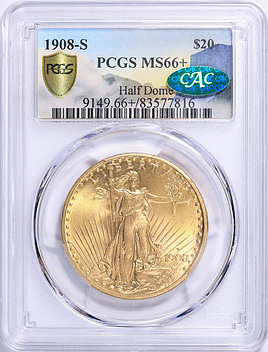 1908-S Saint-Gaudens Gold Double Eagle PCGS MS-66+ (CAC Green) (Half Dome Collection)