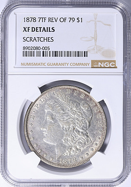 1878 7TF Morgan Silver Dollar Reverse of 1879 NGC XF Details (Item