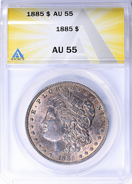 1885 Morgan Silver Dollar ANACS AU-55 (Toned) (Item 2239548