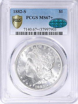 1882-S Morgan Silver Dollar PCGS MS-67+ (CAC Green) (Item 2242091