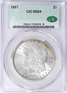 1887 Morgan Silver Dollar CACG MS-64 (Toned) (Item 2245334