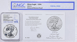 2019-S $1 Silver Eagle Enhanced Reverse Proof Early Releases NGC