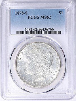 1912年 ニカラグア 銀貨　　PCGS MS62 リオグランデの風景！！ 1878-S Morgan Silver Dollar PCGS MS-62 (Item 2251684