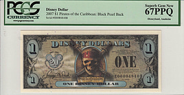 Disney Dollar 2007 $1 Pirates of the Caribbean: Black Pearl Back