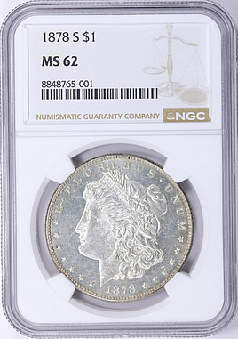 明治38年 一圓銀貨 MS62 NGC鑑定品 1878-S Morgan Silver Dollar NGC MS-62 (Item 2262872