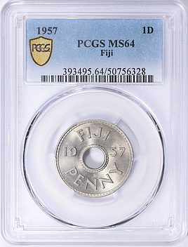 Fiji 1957 Penny KM-21 PCGS MS-64 (Item 2266153) | GreatCollections