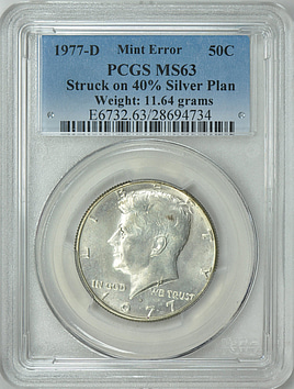 Mint Error 1977-D Kennedy Half Dollar Struck on 40% Silver