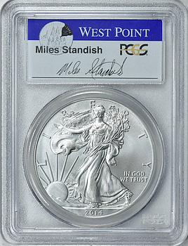 2014-(W) $1 Silver Eagle First Strike Struck at West Point PCGS MS