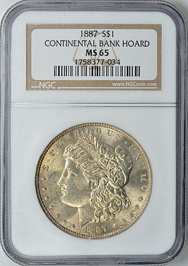 1887 Morgan Silver Dollar NGC MS-65 Continental Bank Hoard (Item