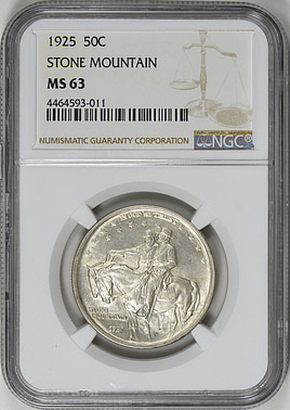 1925 Stone Mountain Memorial Half Dollar NGC MS-63 (Item 464756