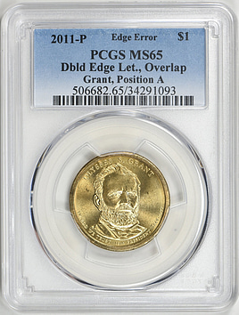 Mint Error 2011-P $1 Presidential Dollar Ulysses S. Grant Doubled