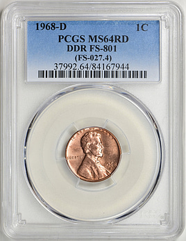 1968-D Lincoln Cent Doubled Die Reverse FS-801 (FS-027.4