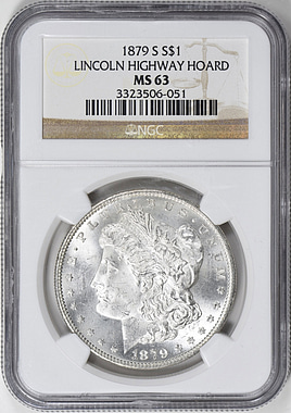 1879-S Morgan Silver Dollar NGC MS-63 (Lincoln Highway Hoard