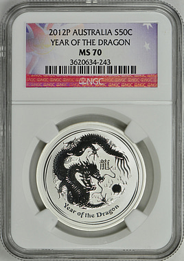 Australia 2012-P S50C Silver Dragon NGC MS-70 (Item 60568