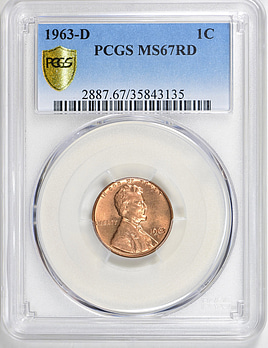 1963-D Lincoln Cent PCGS MS-67 RD (Item 608660) | GreatCollections