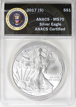 2017-(S) $1 Silver Eagle (Struck at San Francisco) ANACS MS-70