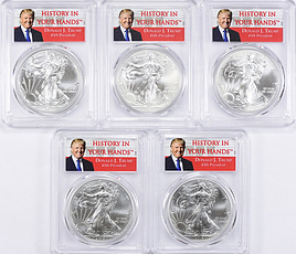 2017 $1 Silver Eagle First Strike PCGS MS-70 (Donald J. Trump