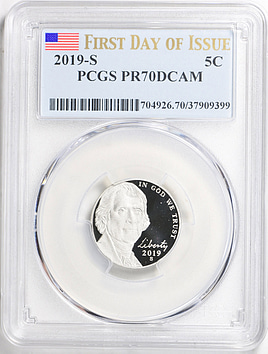 2019-S Jefferson Nickel First Day of Issue PCGS Proof-70 DCAM